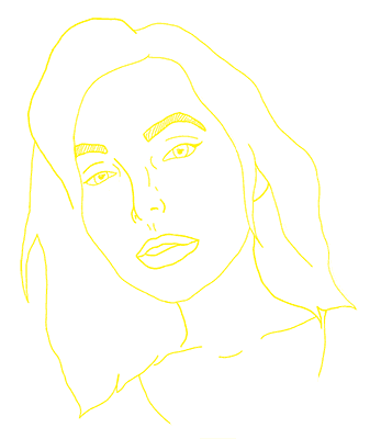 Autoportrait vectorisé en jaune